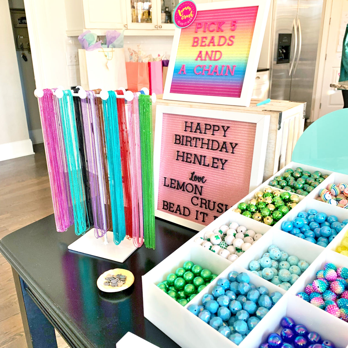 Lemon Crush Bead It Bar- A DIY necklace bar for parties & small shops