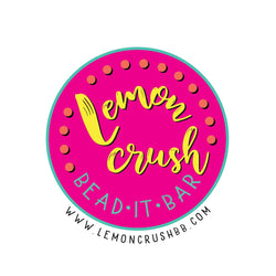 Lemon Crush Bead It Bar logo in bright pink and yellow.