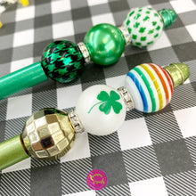 Load image into Gallery viewer, St. Patrick’s Day Clover and Rainbow Beaded Pen
